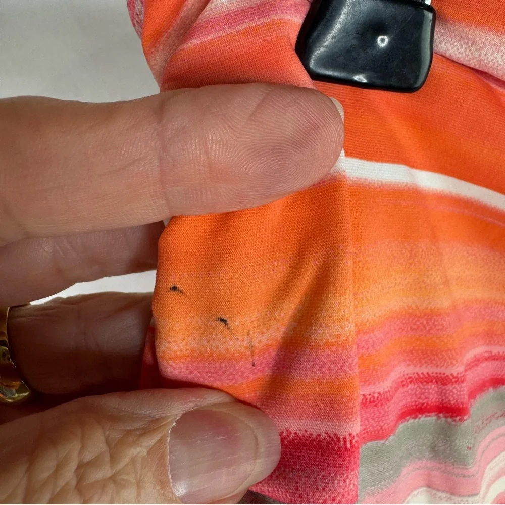 Coco Reef Pink and Orange Tankini Set Swimsuit with Ruched Detail size 34DD - Picture 9 of 11